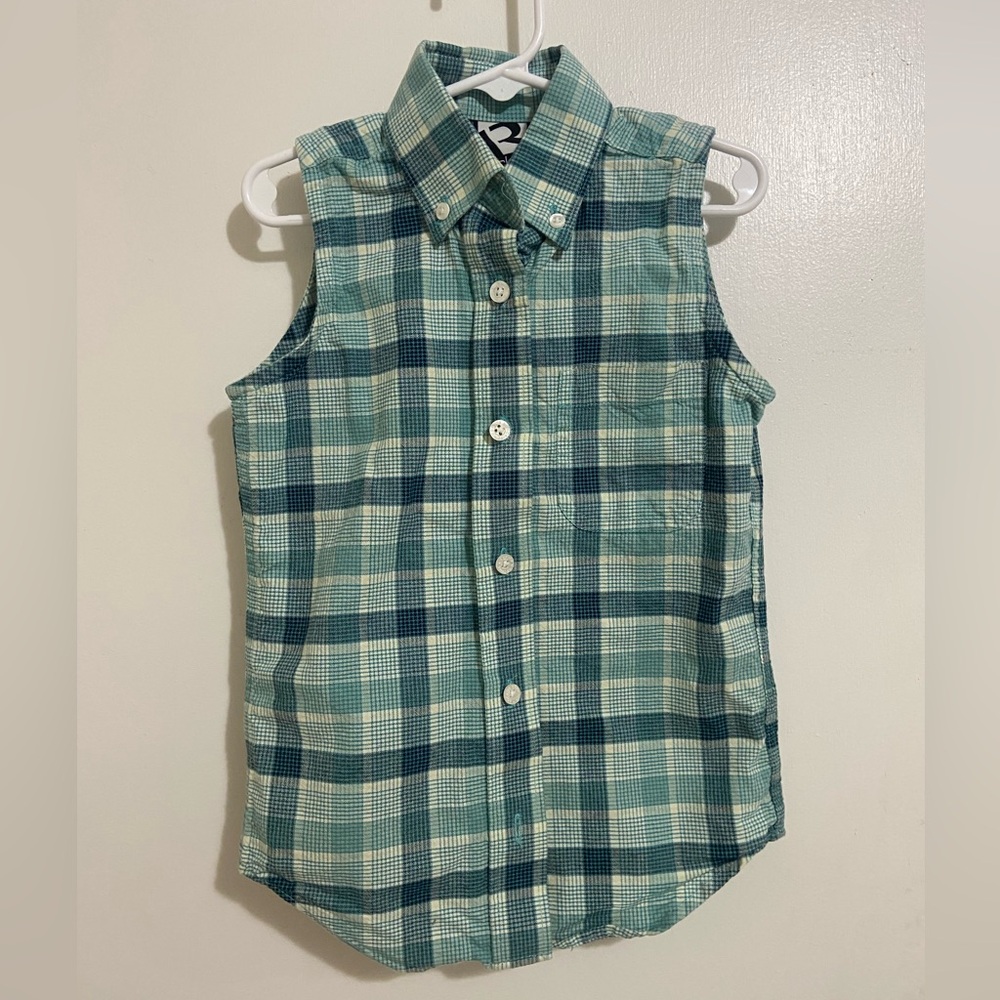 Green Plaid Sleeveless shirt Rockies girls size small